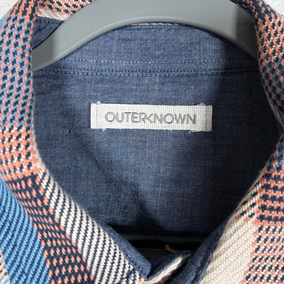 Outerknown Blanket Shirt Mens L Heavy Organic Cotton Plaid Button Up Pockets - Picture 6 of 13